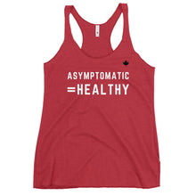 Load image into Gallery viewer, ASYMPTOMATIC=HEALTHY (Vintage Red) - Women&#39;s Racerback Tank
