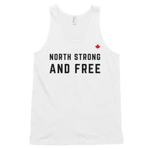 Load image into Gallery viewer, NORTH STRONG AND FREE (White) - Classic Unisex Tank
