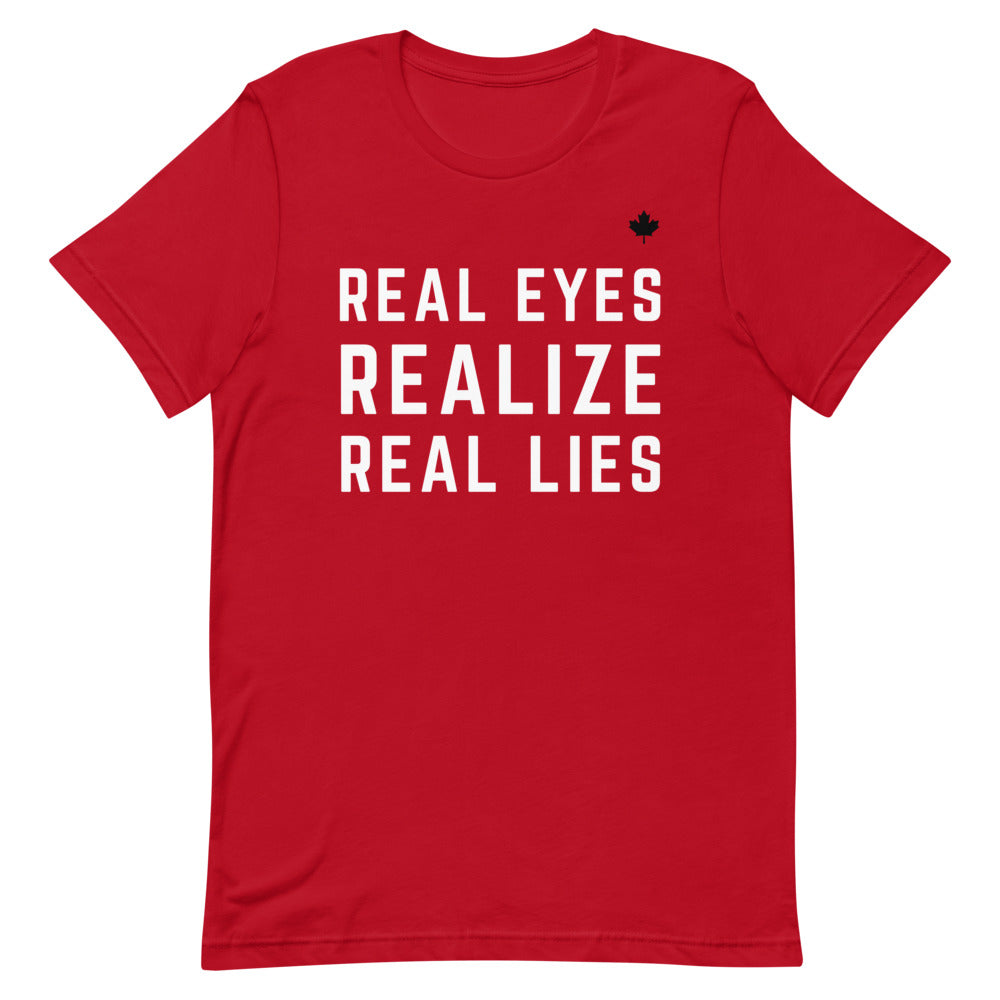 REAL EYES REALIZE REAL LIES (Exclusive Red) - Premium Unisex T-Shirt