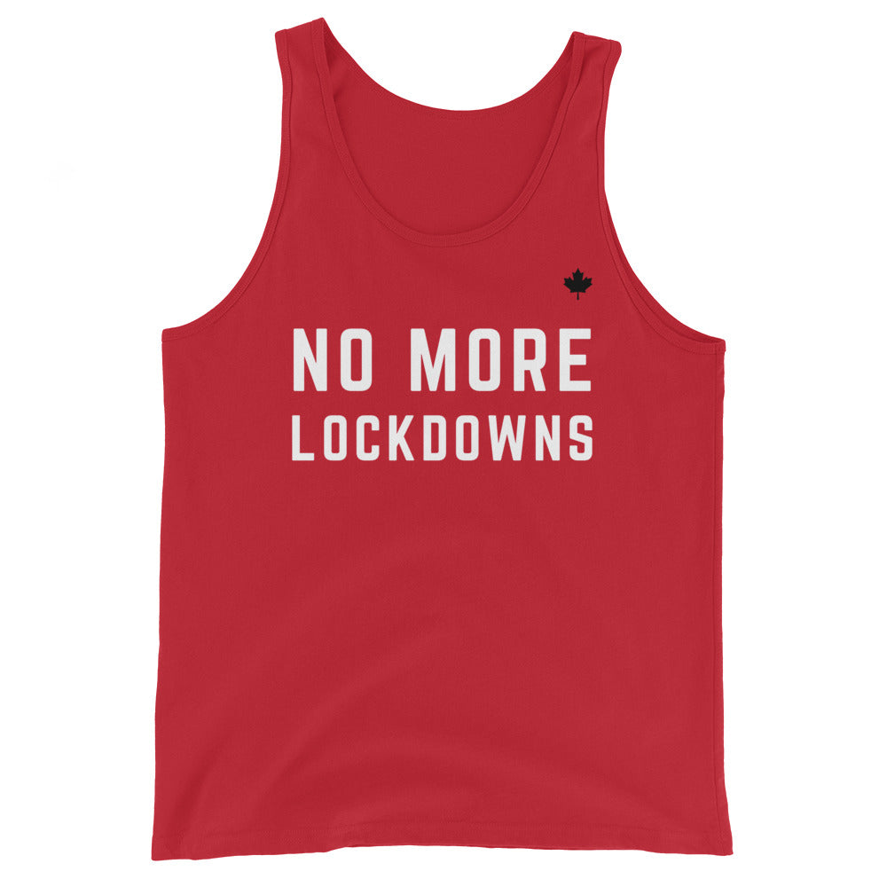 NO MORE LOCKDOWNS (Red) - Classic Unisex Tank
