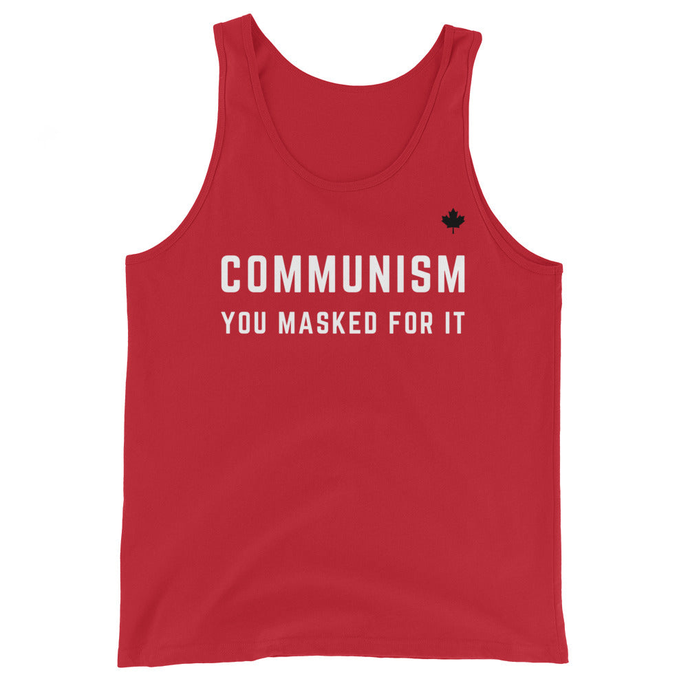 COMMUNISM YOU MASKED FOR IT (Red) - Classic Unisex Tank
