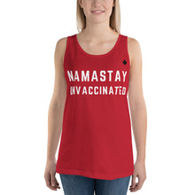 Load image into Gallery viewer, NAMASTAY UNVACCINATED (Red) - Classic Unisex Tank
