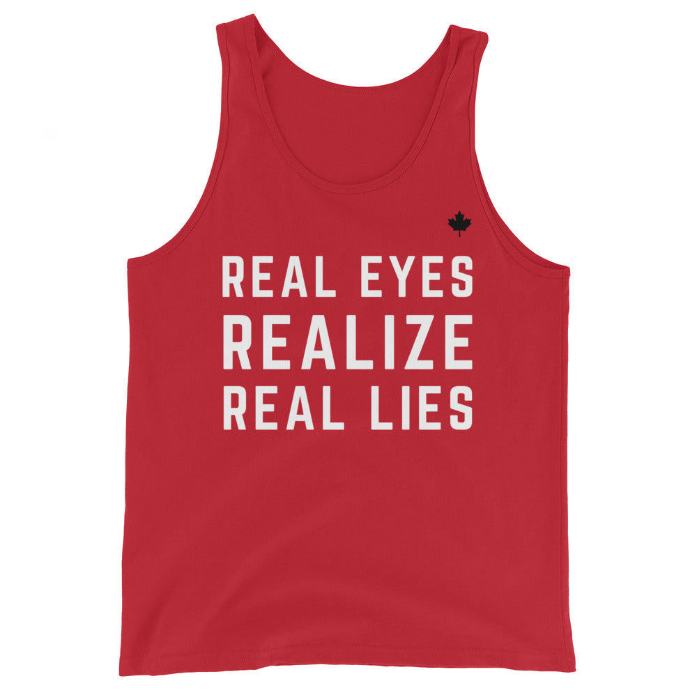 REAL EYES REALIZE REAL LIES (Red) - Classic Unisex Tank