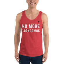 Load image into Gallery viewer, NO MORE LOCKDOWNS (Red) - Classic Unisex Tank
