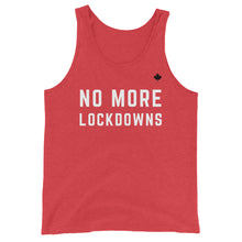 Load image into Gallery viewer, NO MORE LOCKDOWNS (Red) - Classic Unisex Tank
