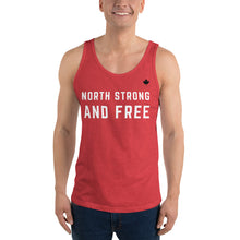 Load image into Gallery viewer, NORTH STRONG AND FREE (Red) - Classic Unisex Tank
