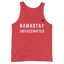 Load image into Gallery viewer, NAMASTAY UNVACCINATED (Red) - Classic Unisex Tank
