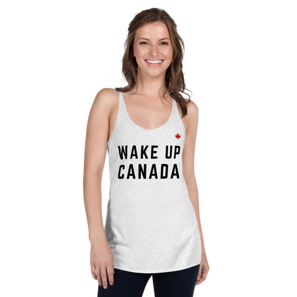 WAKE UP CANADA (Heather White) - Women's Racerback Tank