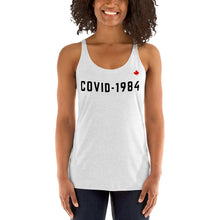Load image into Gallery viewer, COVID-1984 (Heather White) - Women&#39;s Racerback Tank
