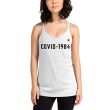 Load image into Gallery viewer, COVID-1984 (Heather White) - Women&#39;s Racerback Tank
