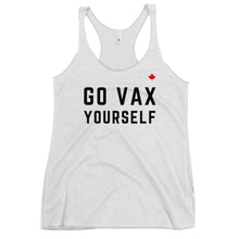 Load image into Gallery viewer, GO VAX YOURSELF (Heather White) - Women&#39;s Racerback Tank
