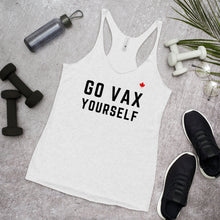 Load image into Gallery viewer, GO VAX YOURSELF (Heather White) - Women&#39;s Racerback Tank
