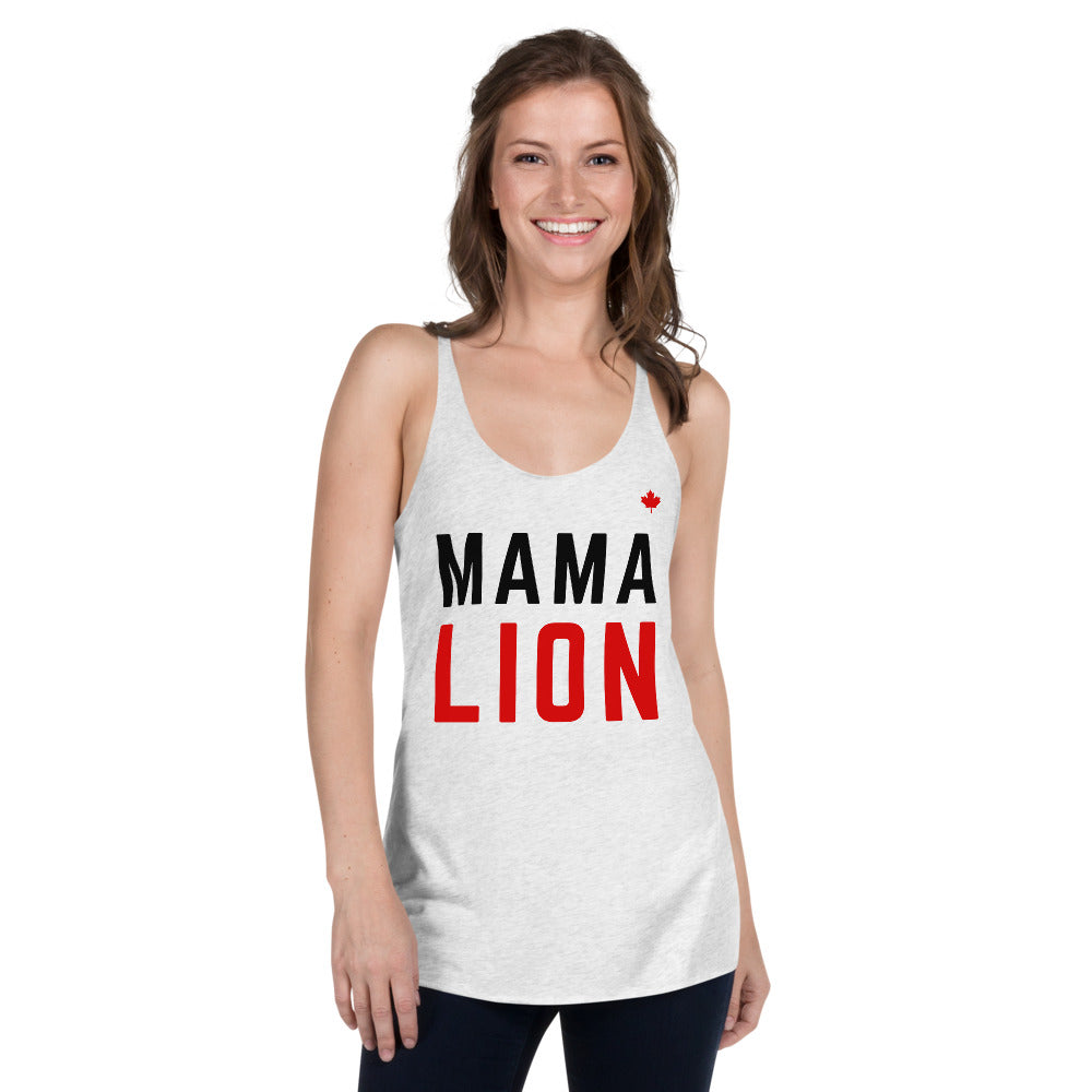 MAMA LION (Heather White) - Women's Racerback Tank