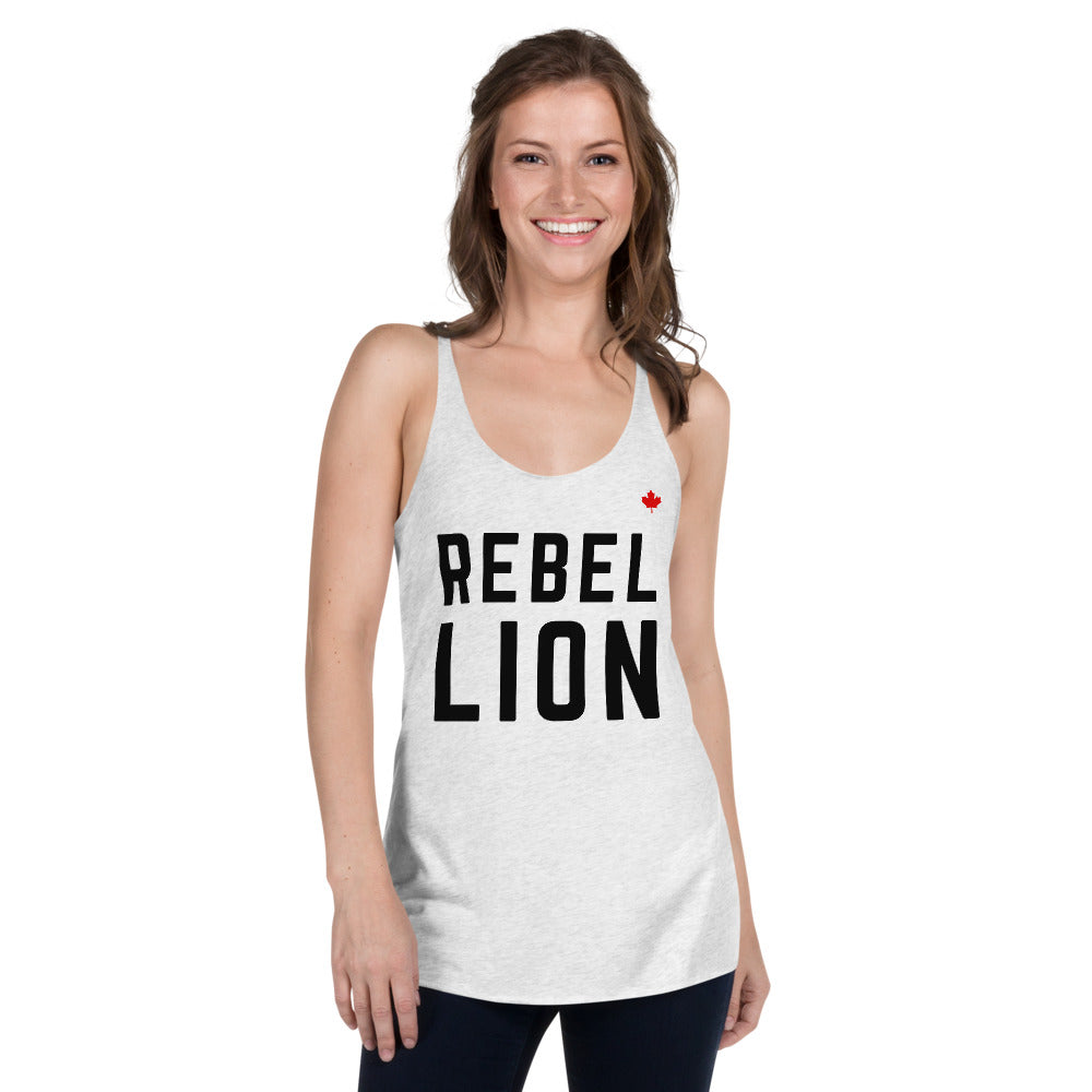 REBEL LION (Heather White) - Women's Racerback Tank