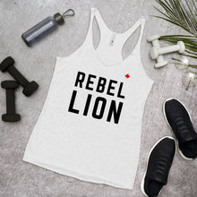 Load image into Gallery viewer, REBEL LION (Heather White) - Women&#39;s Racerback Tank
