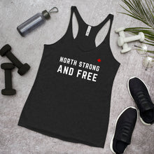 Load image into Gallery viewer, NORTH STRONG AND FREE - Women&#39;s Racerback Tank
