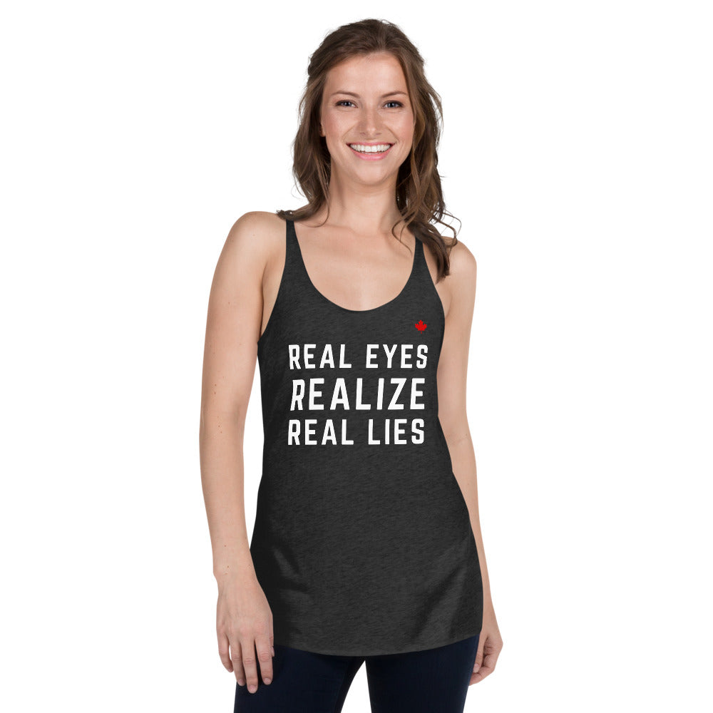 REAL EYES REALIZE REAL LIES - Women's Racerback Tank