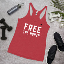 Load image into Gallery viewer, FREE THE NORTH (Vintage Red) - Women&#39;s Racerback Tank
