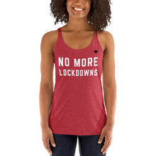 Load image into Gallery viewer, NO MORE LOCKDOWNS (Vintage Red) - Women&#39;s Racerback Tank
