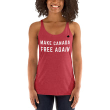 Load image into Gallery viewer, MAKE CANADA FREE AGAIN (Vintage Red) - Women&#39;s Racerback Tank
