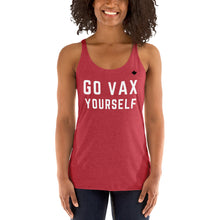 Load image into Gallery viewer, GO VAX YOURSELF (Vintage Red) - Women&#39;s Racerback Tank
