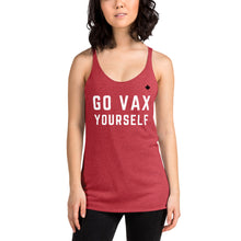 Load image into Gallery viewer, GO VAX YOURSELF (Vintage Red) - Women&#39;s Racerback Tank
