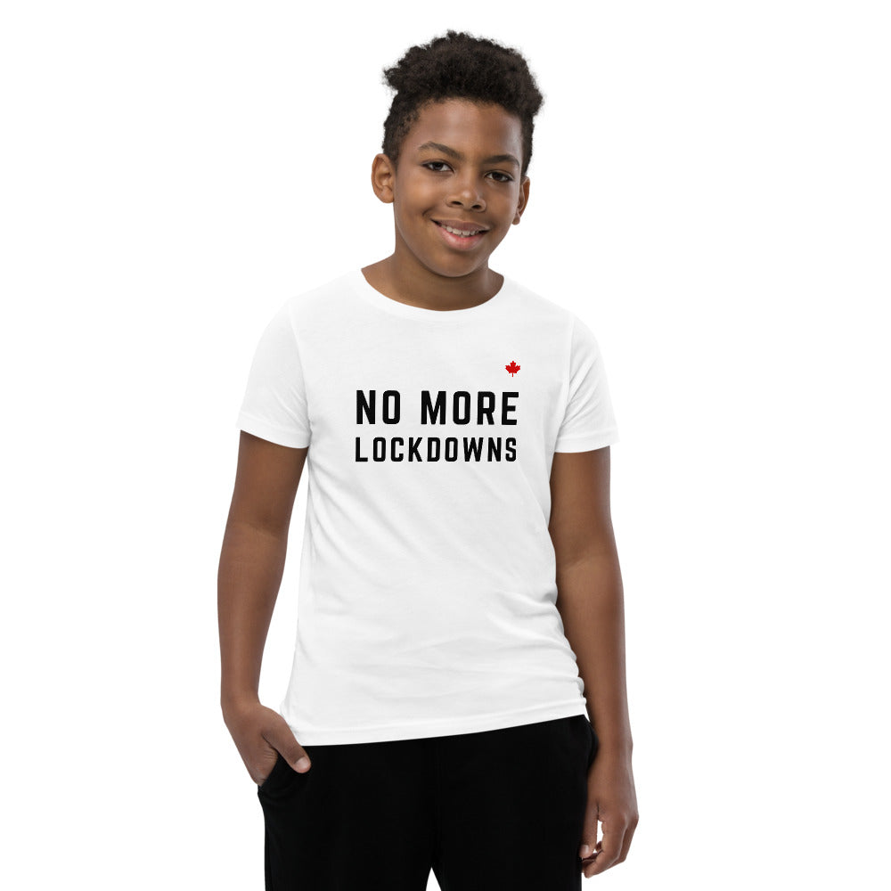 NO MORE LOCKDOWNS (White) - Youth Premium T-Shirt