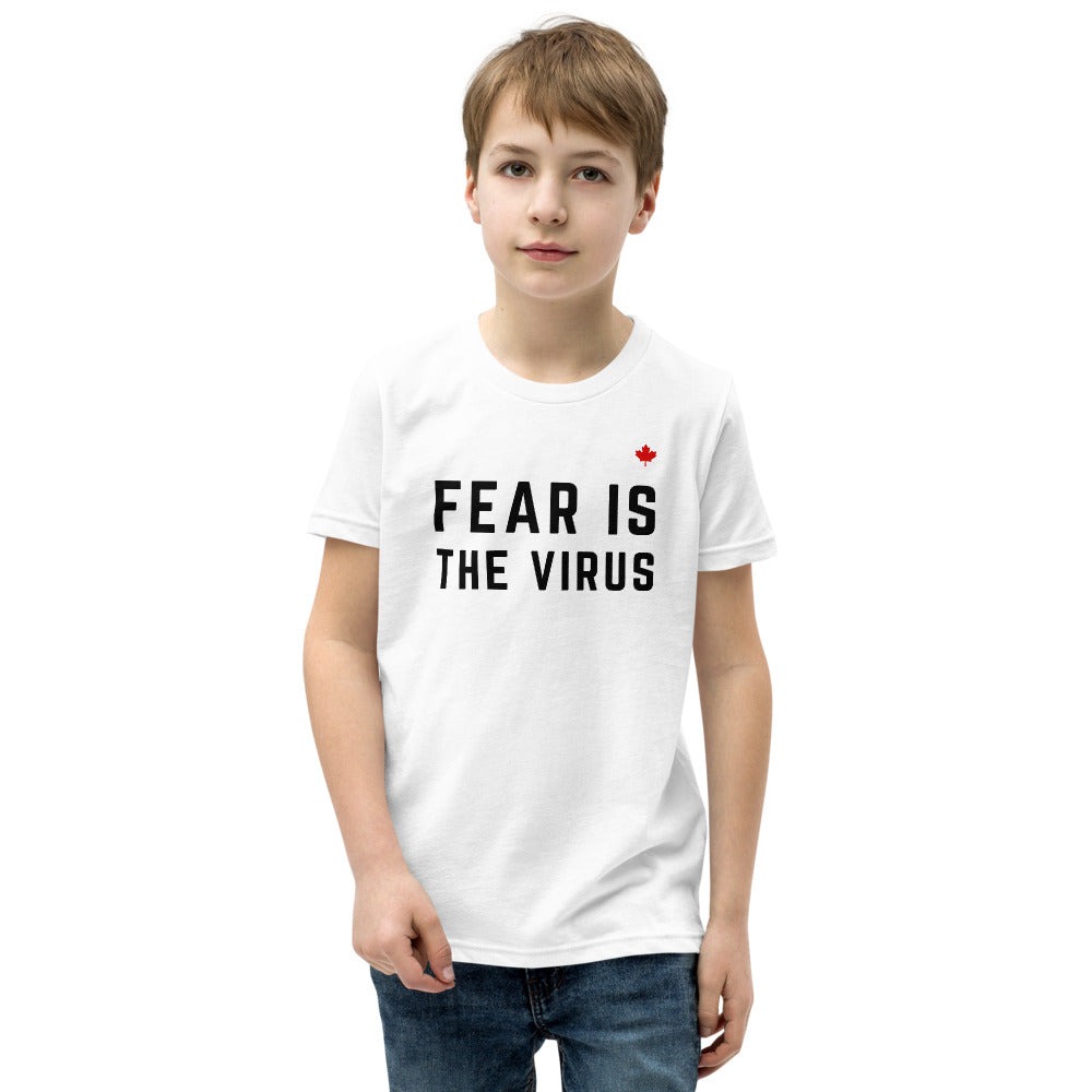FEAR IS THE VIRUS (White) - Youth Premium T-Shirt