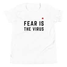 Load image into Gallery viewer, FEAR IS THE VIRUS (White) - Youth Premium T-Shirt
