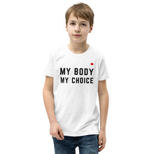 Load image into Gallery viewer, MY BODY MY CHOICE (White) - Youth Premium T-Shirt
