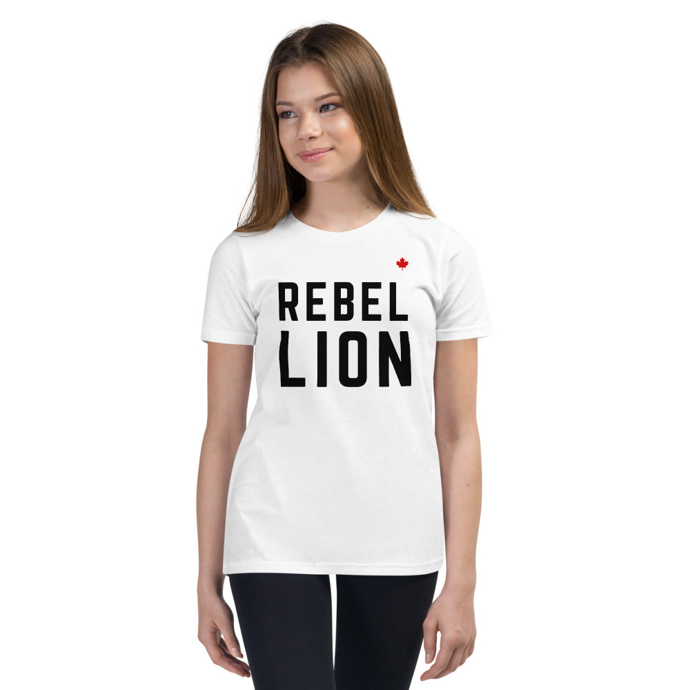 REBEL LION (White) - Youth Premium T-Shirt
